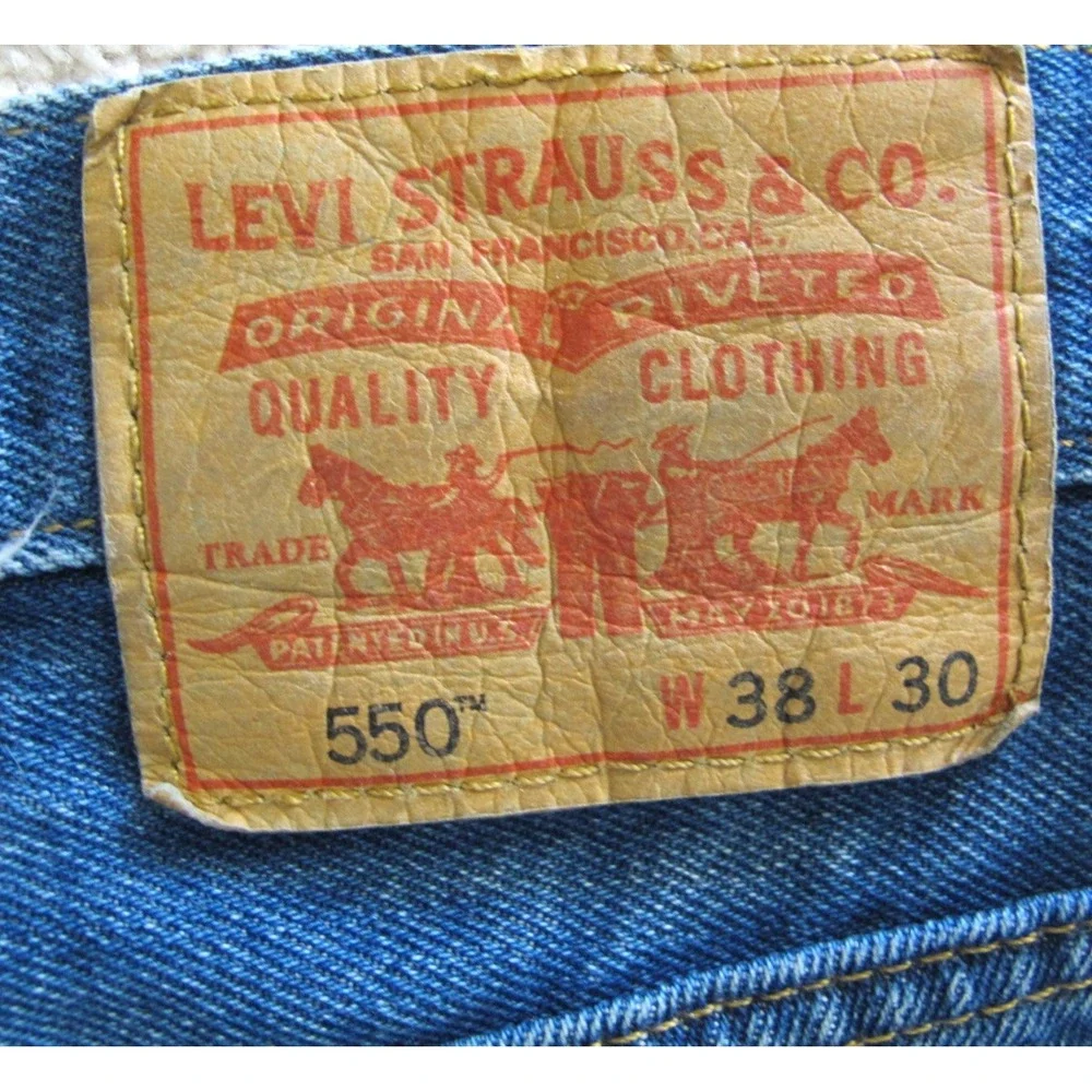 Levi's 550 Relaxed Fit Blue‎ Denim Cotton Jeans Men's Size 38 x 30